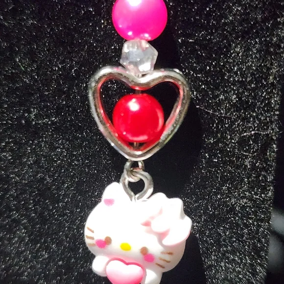 Kids Earrings With Hello Kitty Charms - Picture 3 of 4